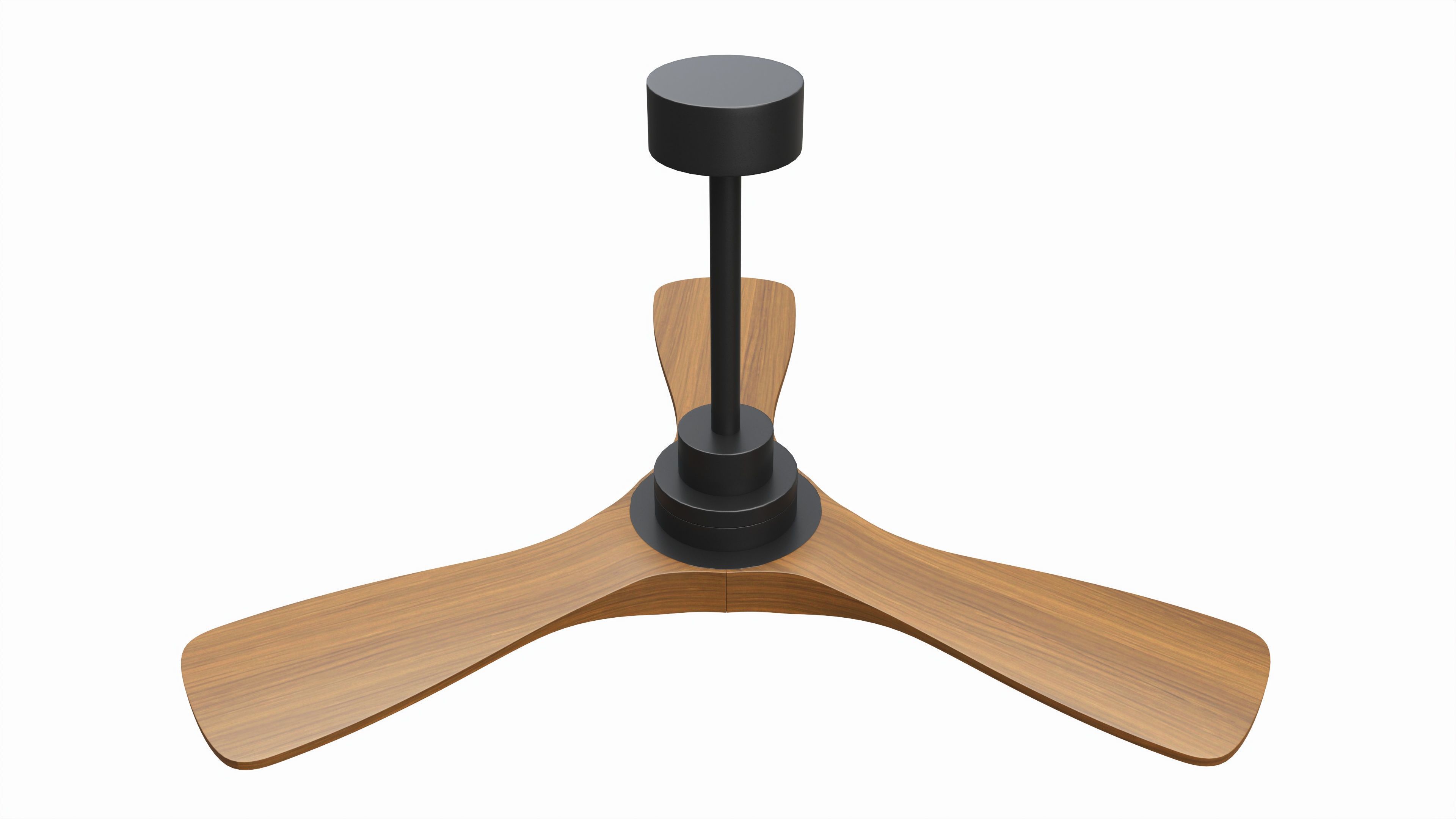 Wood Ceiling Fan with Light 3D model_3