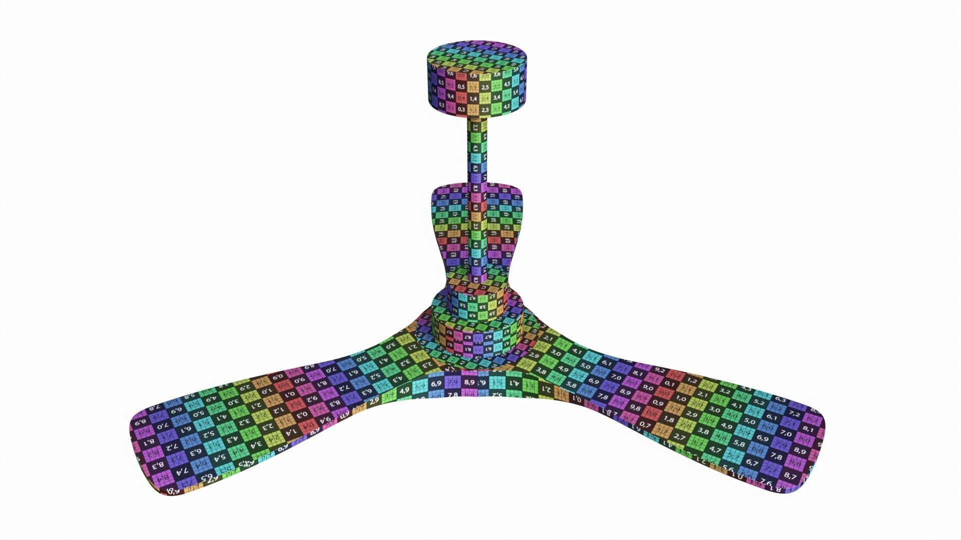 Wood Ceiling Fan with Light 3D model_8