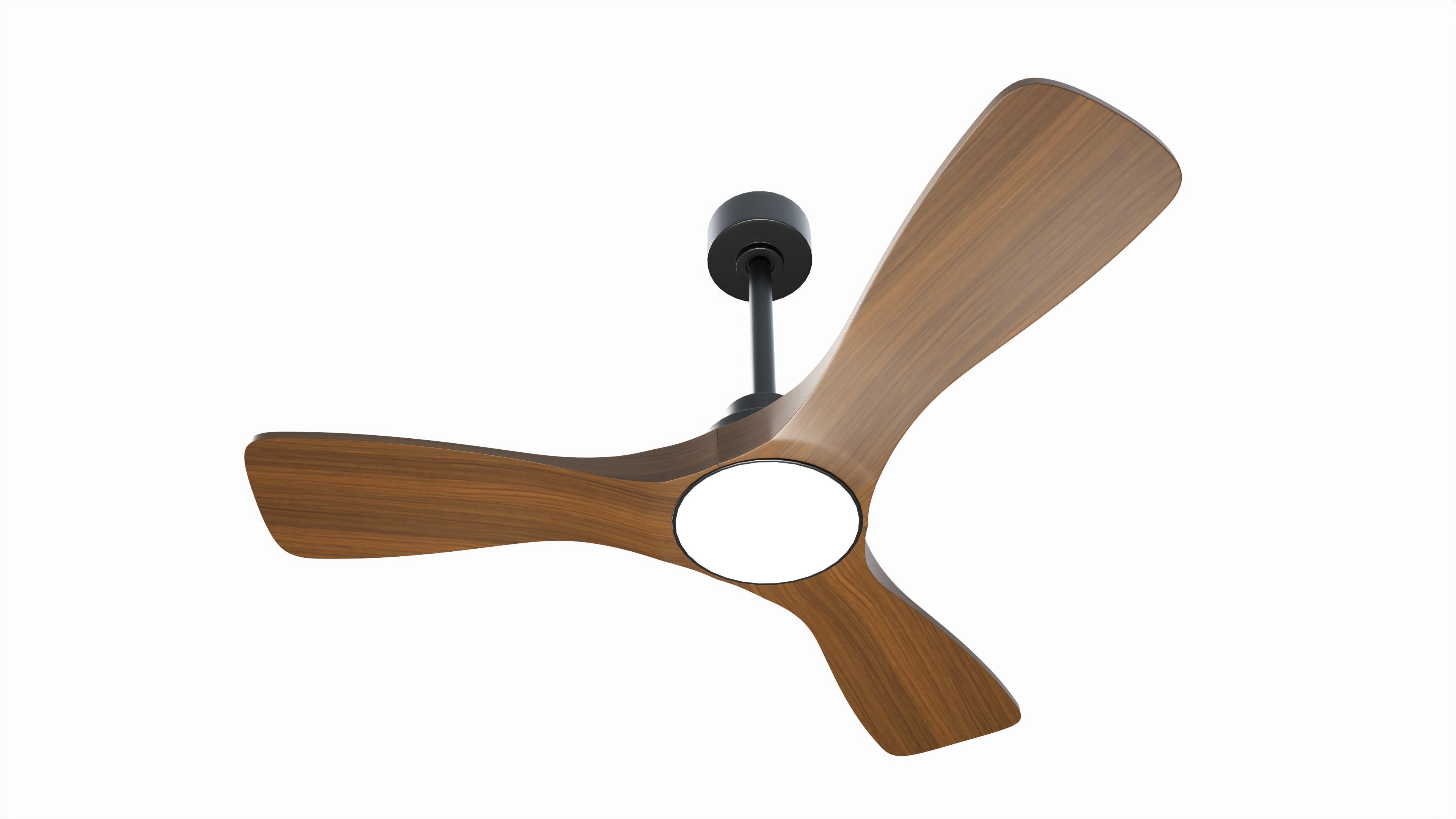 Wood Ceiling Fan with Light 3D model_2