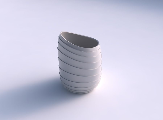 Vase twisted 2 with horizontal layers