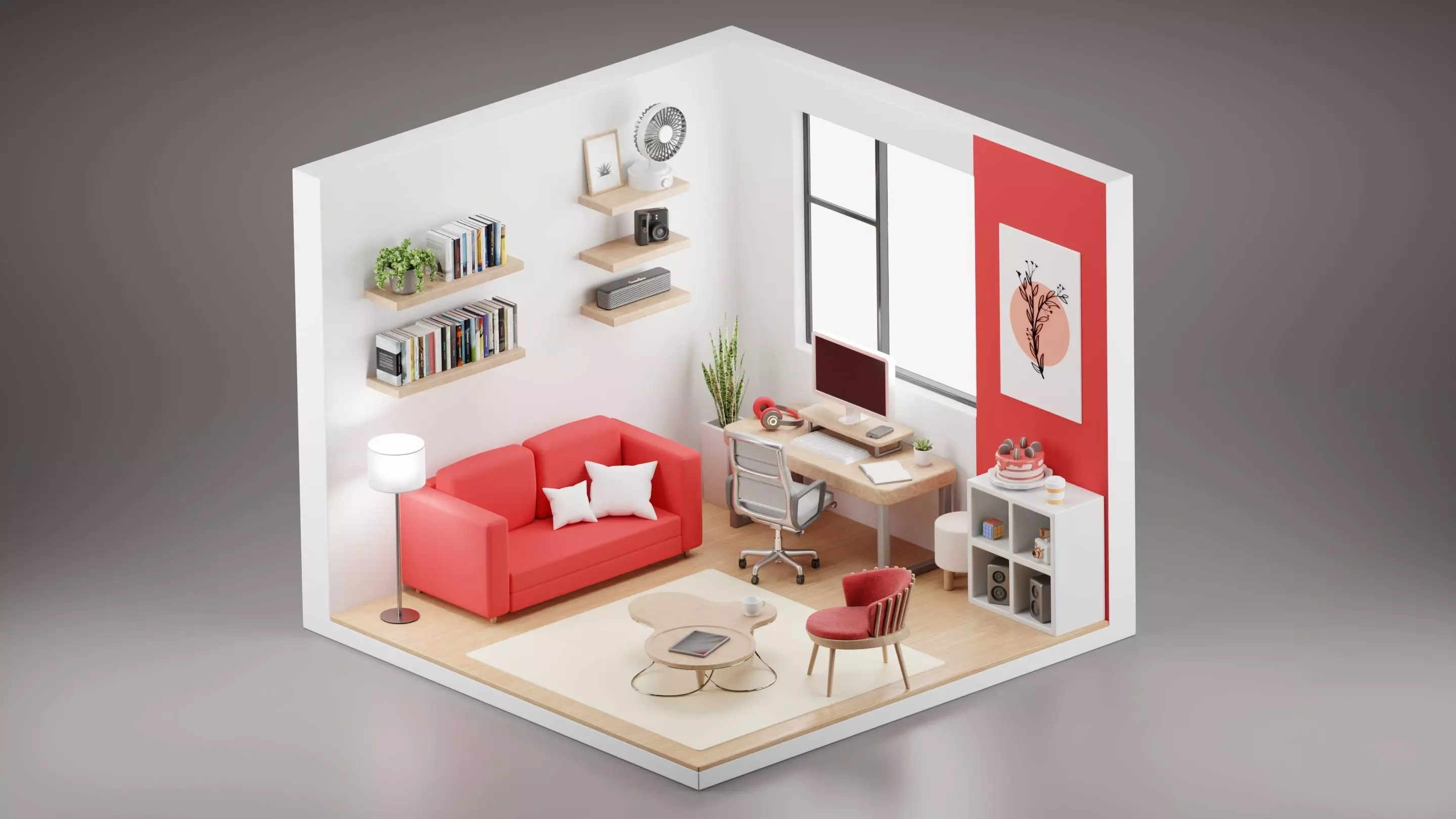 Room isometric 3D model_0