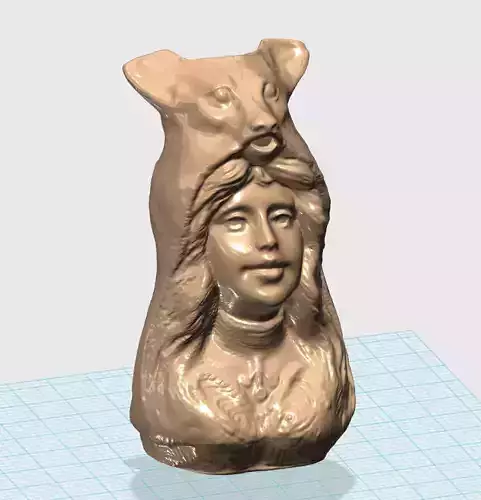 Carafe woman and head of dog - Caraffa donna e testa di cane 3D print model