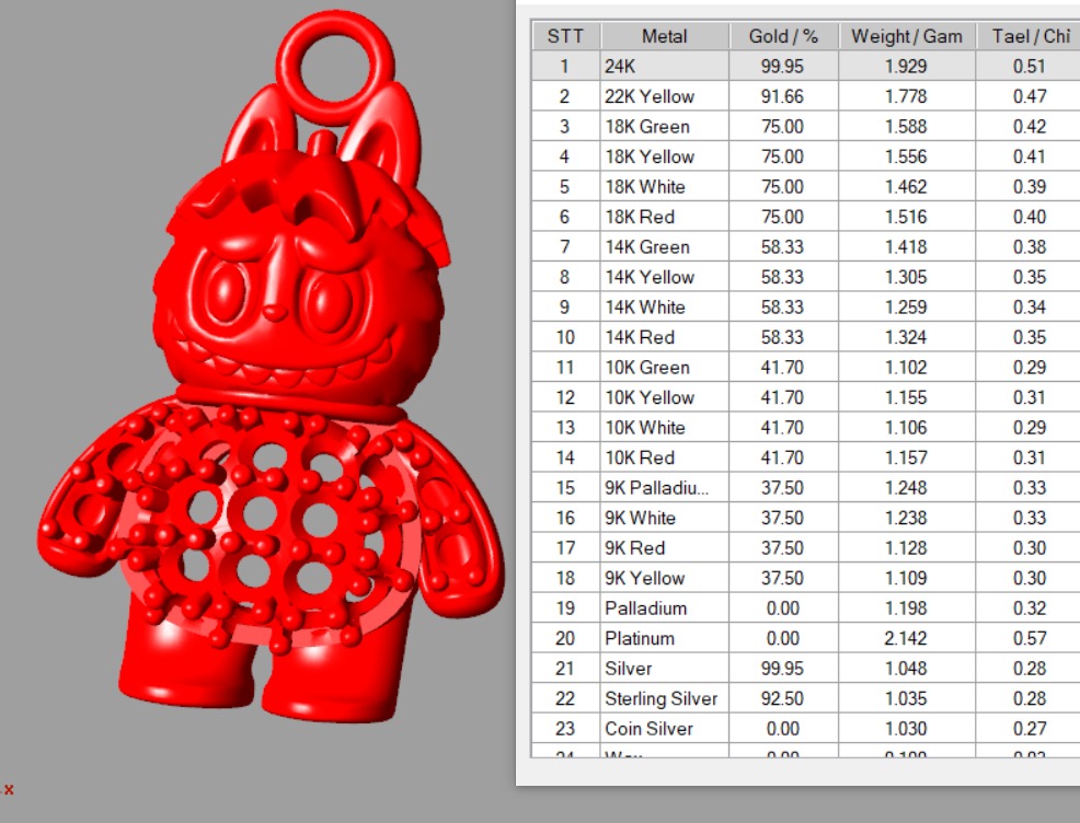 combo 15 Cute labubu diamond pendant 3D Model Collection_29