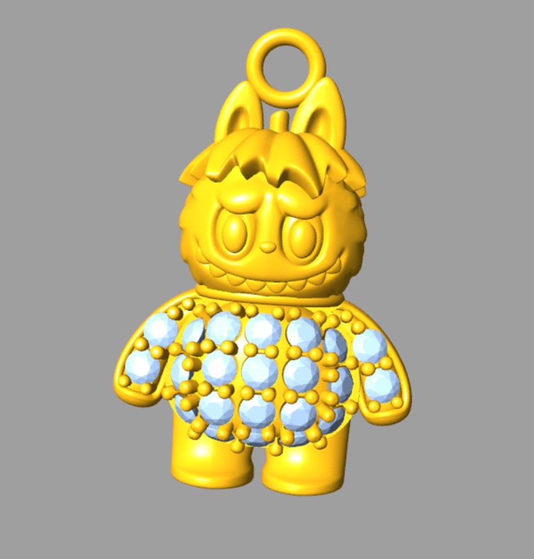 combo 15 Cute labubu diamond pendant 3D Model Collection_10