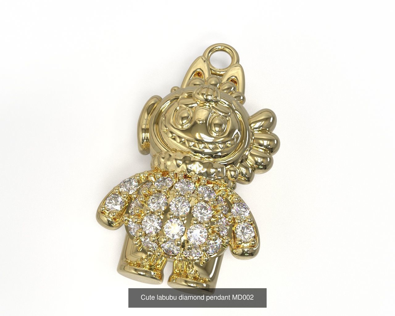 combo 15 Cute labubu diamond pendant 3D Model Collection_16