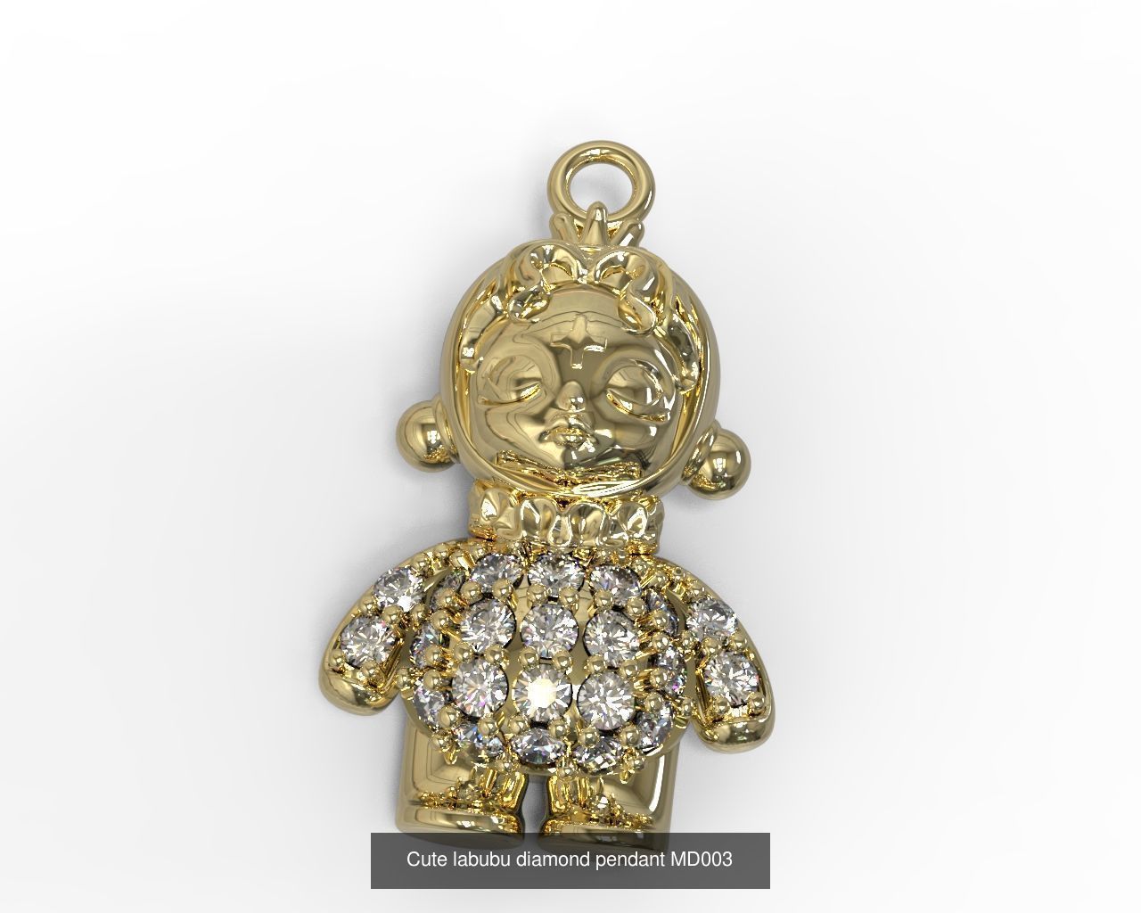 combo 15 Cute labubu diamond pendant 3D Model Collection_17