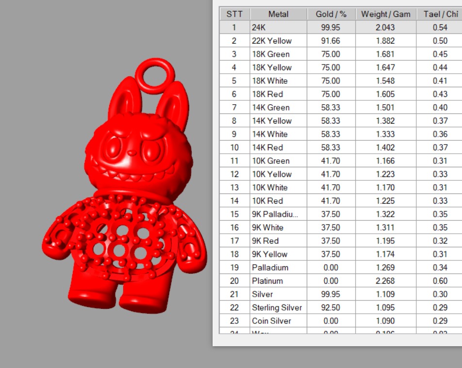 combo 15 Cute labubu diamond pendant 3D Model Collection_25