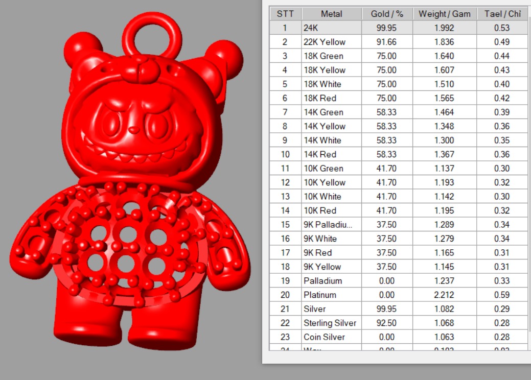 combo 15 Cute labubu diamond pendant 3D Model Collection_27