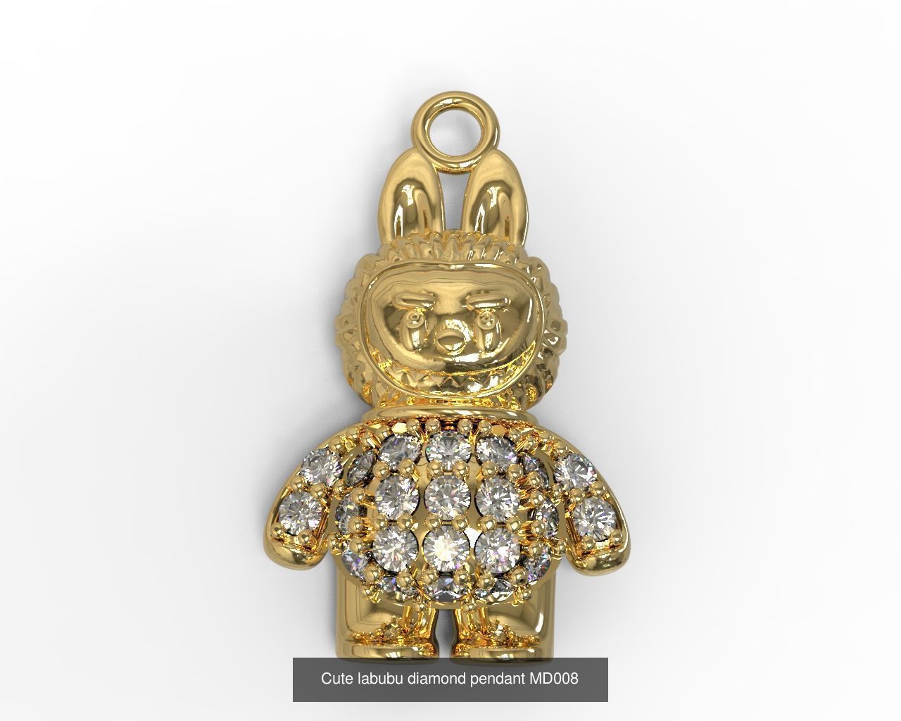 combo 15 Cute labubu diamond pendant 3D Model Collection_22