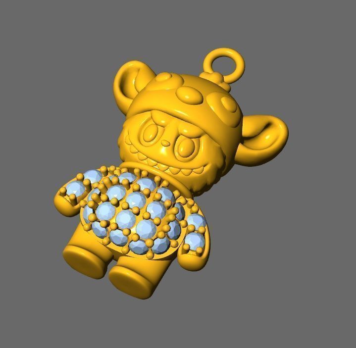 combo 15 Cute labubu diamond pendant 3D Model Collection_13