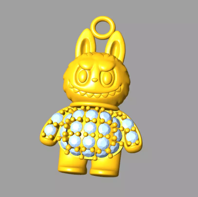 combo 15 Cute labubu diamond pendant 3D Model Collection_0
