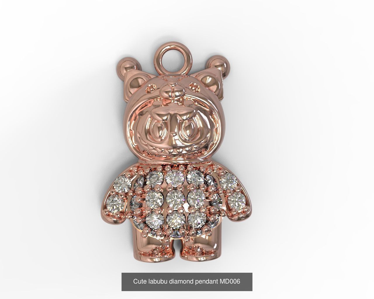 combo 15 Cute labubu diamond pendant 3D Model Collection_20