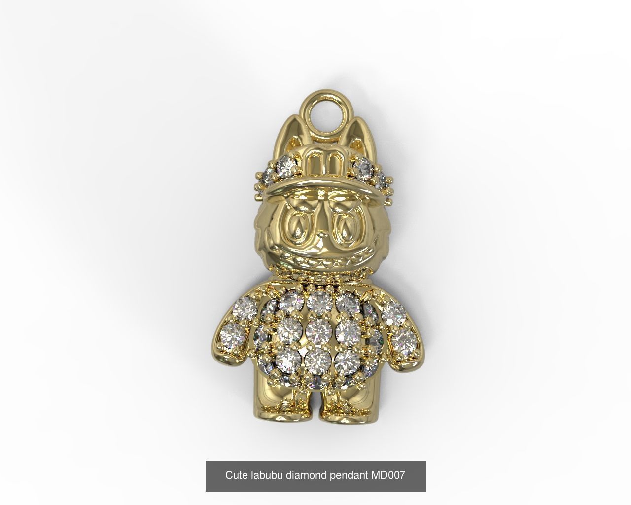 combo 15 Cute labubu diamond pendant 3D Model Collection_21