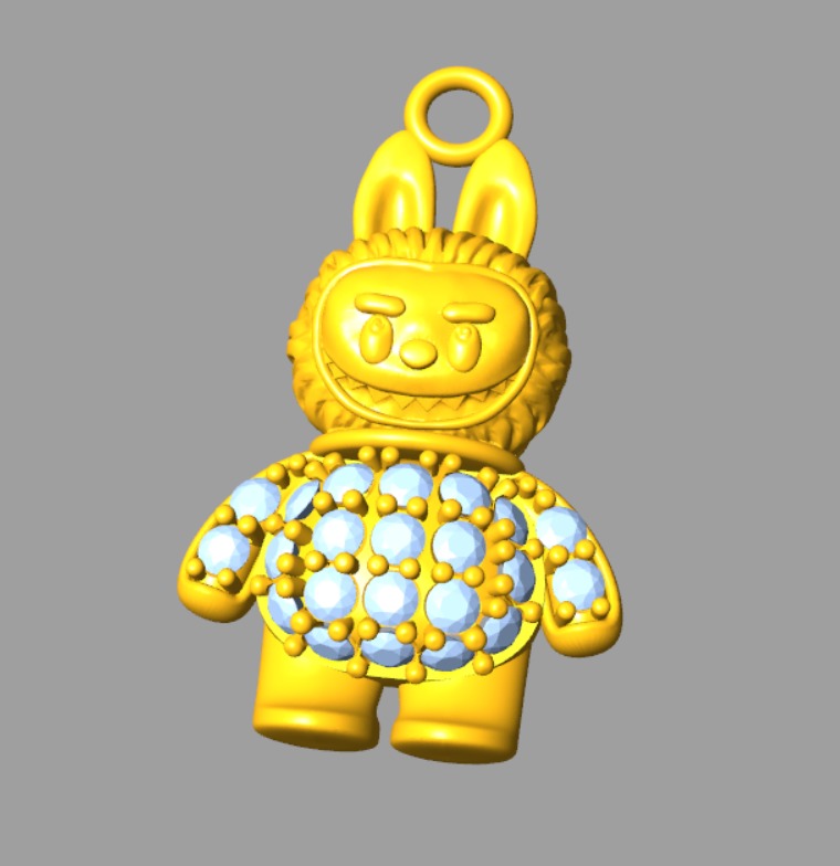 combo 15 Cute labubu diamond pendant 3D Model Collection_4