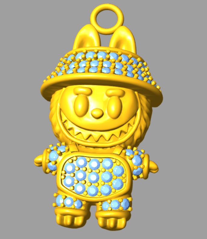 combo 15 Cute labubu diamond pendant 3D Model Collection_2