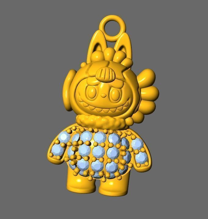 combo 15 Cute labubu diamond pendant 3D Model Collection_6