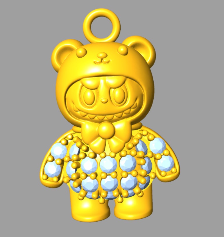 combo 15 Cute labubu diamond pendant 3D Model Collection_3