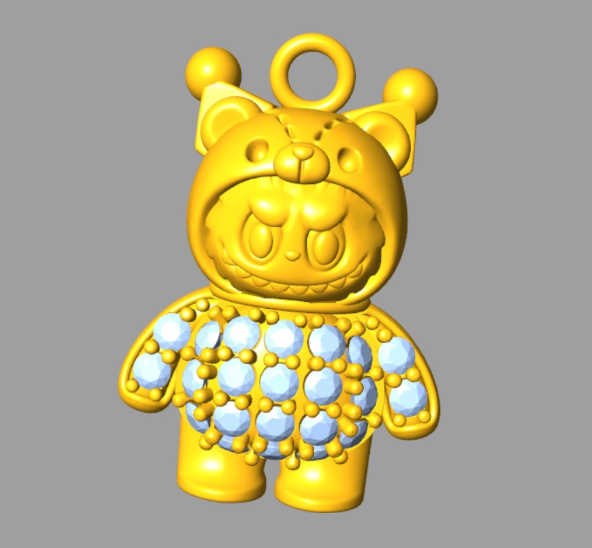 combo 15 Cute labubu diamond pendant 3D Model Collection_12
