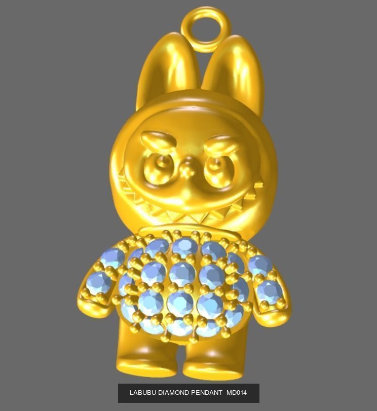 combo 15 Cute labubu diamond pendant 3D Model Collection_14