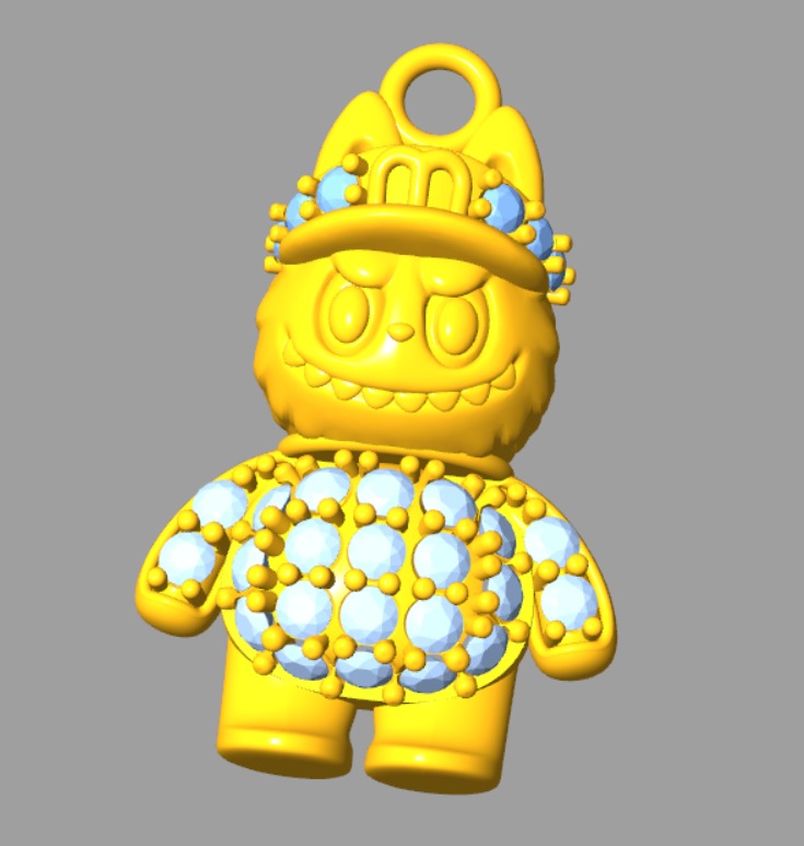 combo 15 Cute labubu diamond pendant 3D Model Collection_11