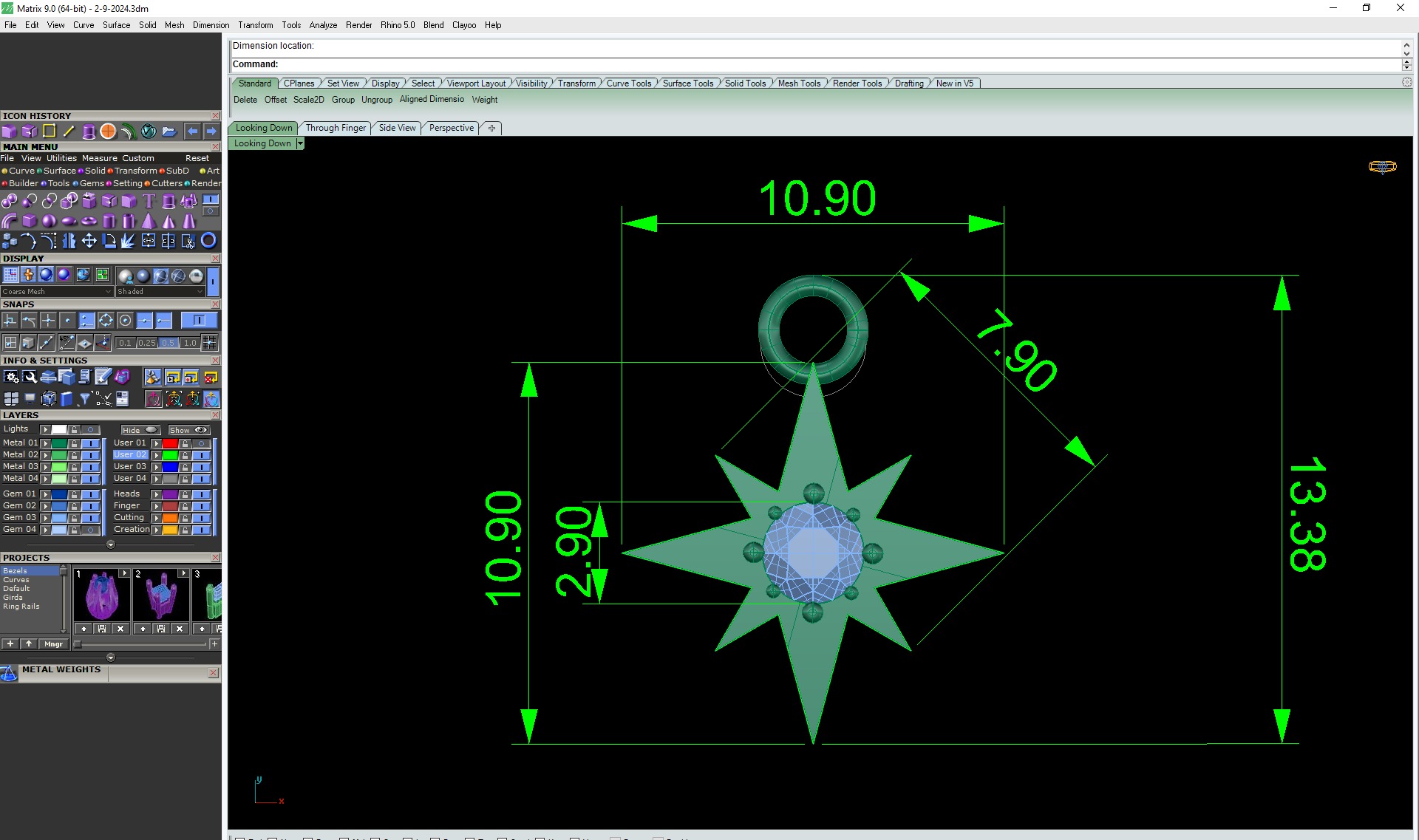 Star Pendant With Diamond Printable File 3D print model_2