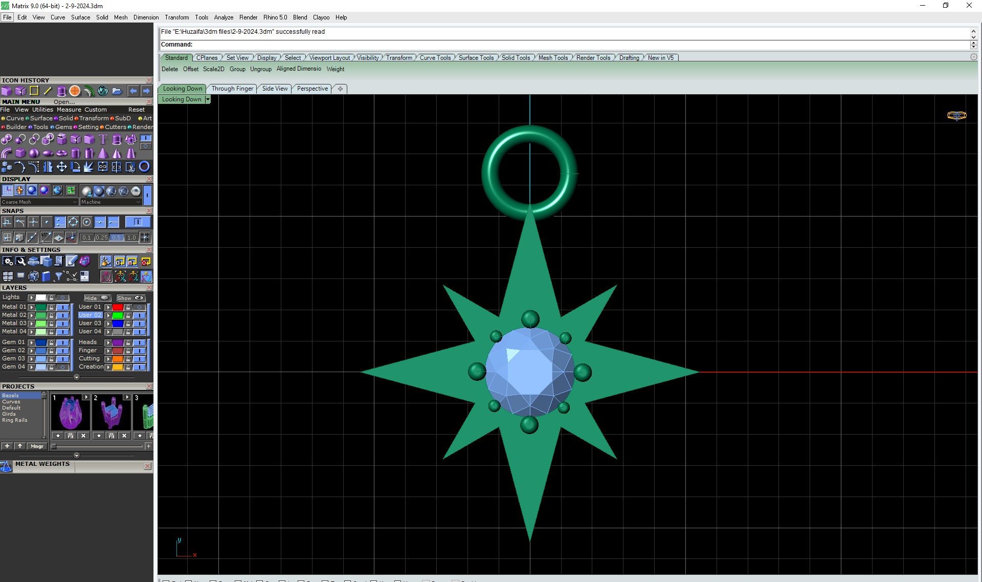 Star Pendant With Diamond Printable File 3D print model_1