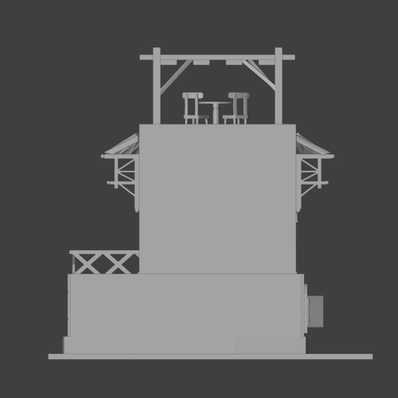 Stylized Low poly house 3D print model_6