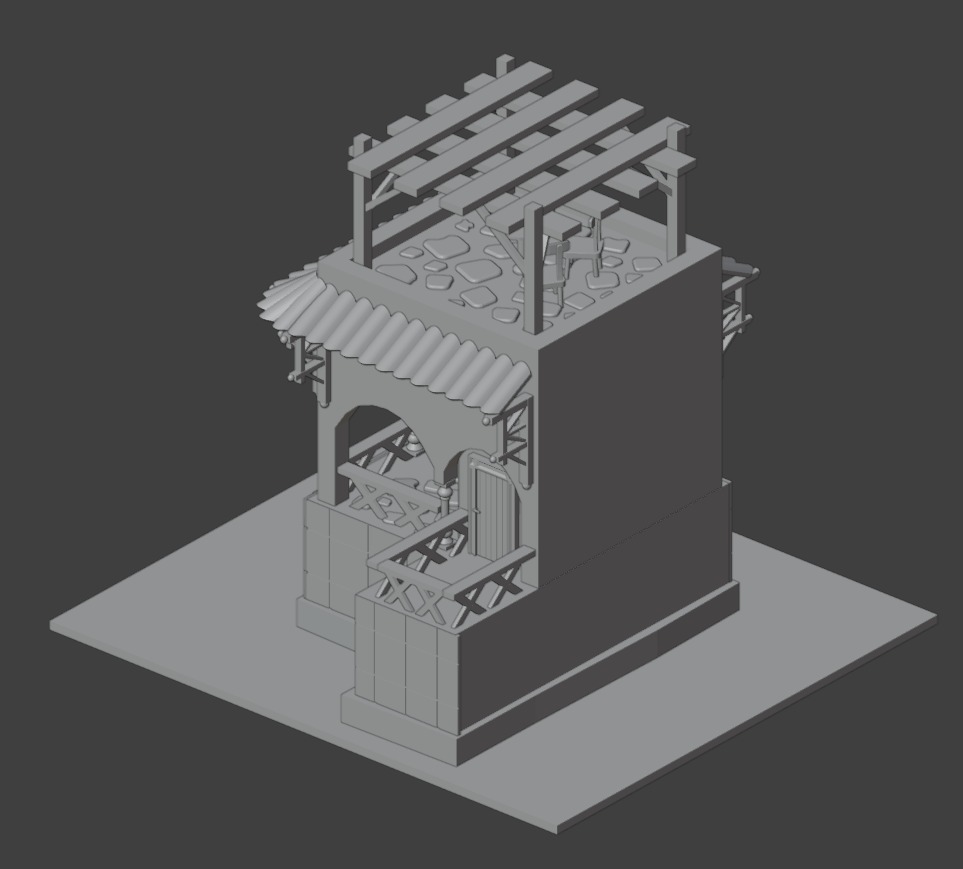 Stylized Low poly house 3D print model_5