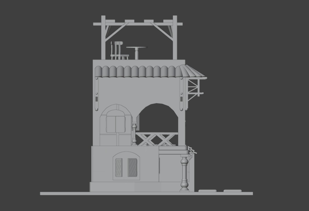 Stylized Low poly house 3D print model_4