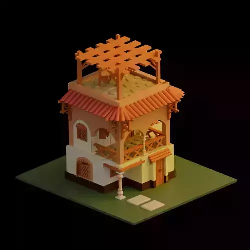 Stylized Low poly house 3D print model