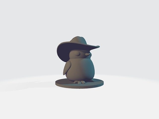 Cute Penguin Cowboy 3D print model