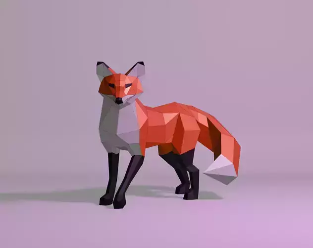 Polygonal Red Fox
