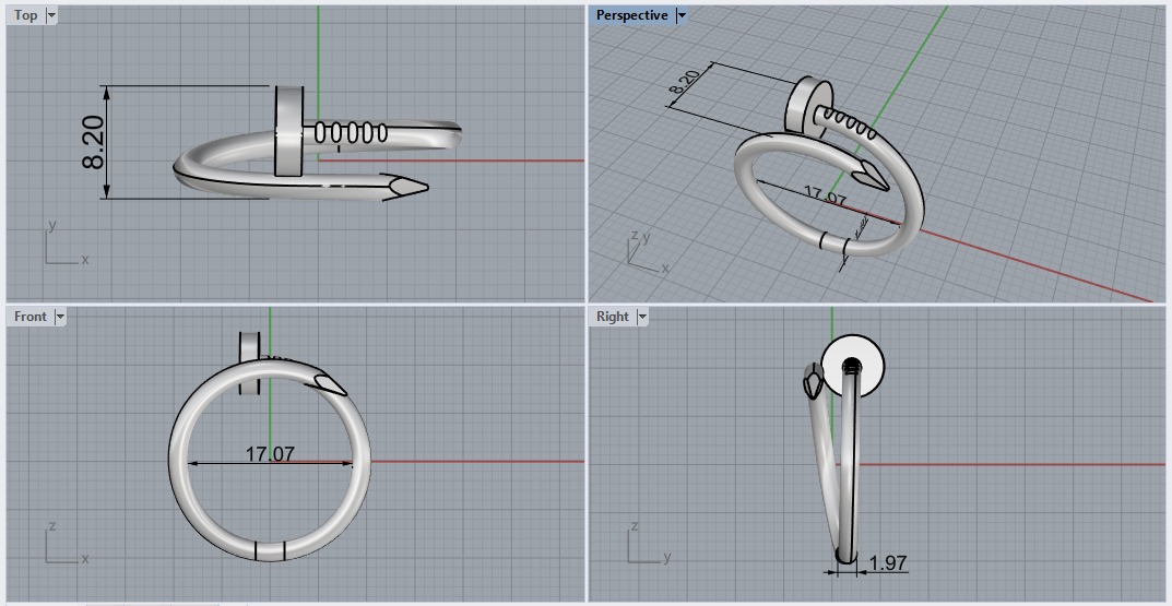 Cartier Nail 3d print model 3D print model_5