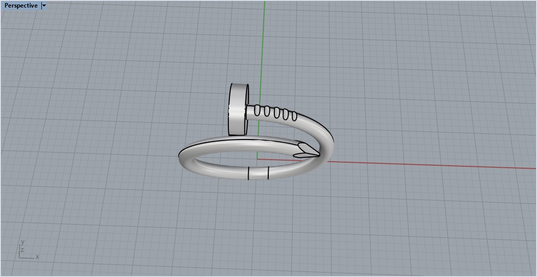 Cartier Nail 3d print model 3D print model_4