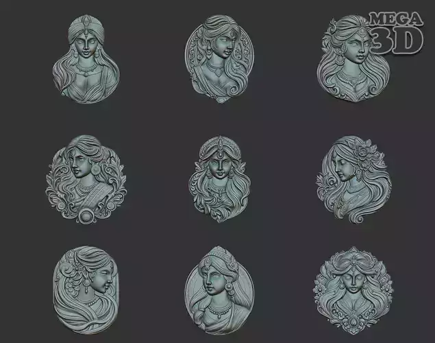 Indian Girl basrelief Pack 240906