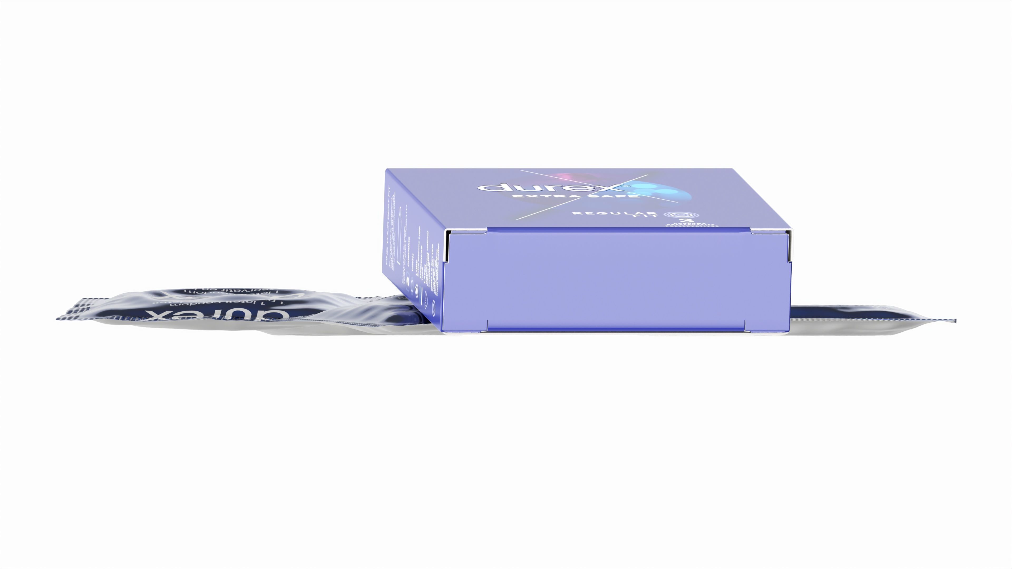 Condom individual packages with box small 3D model_5