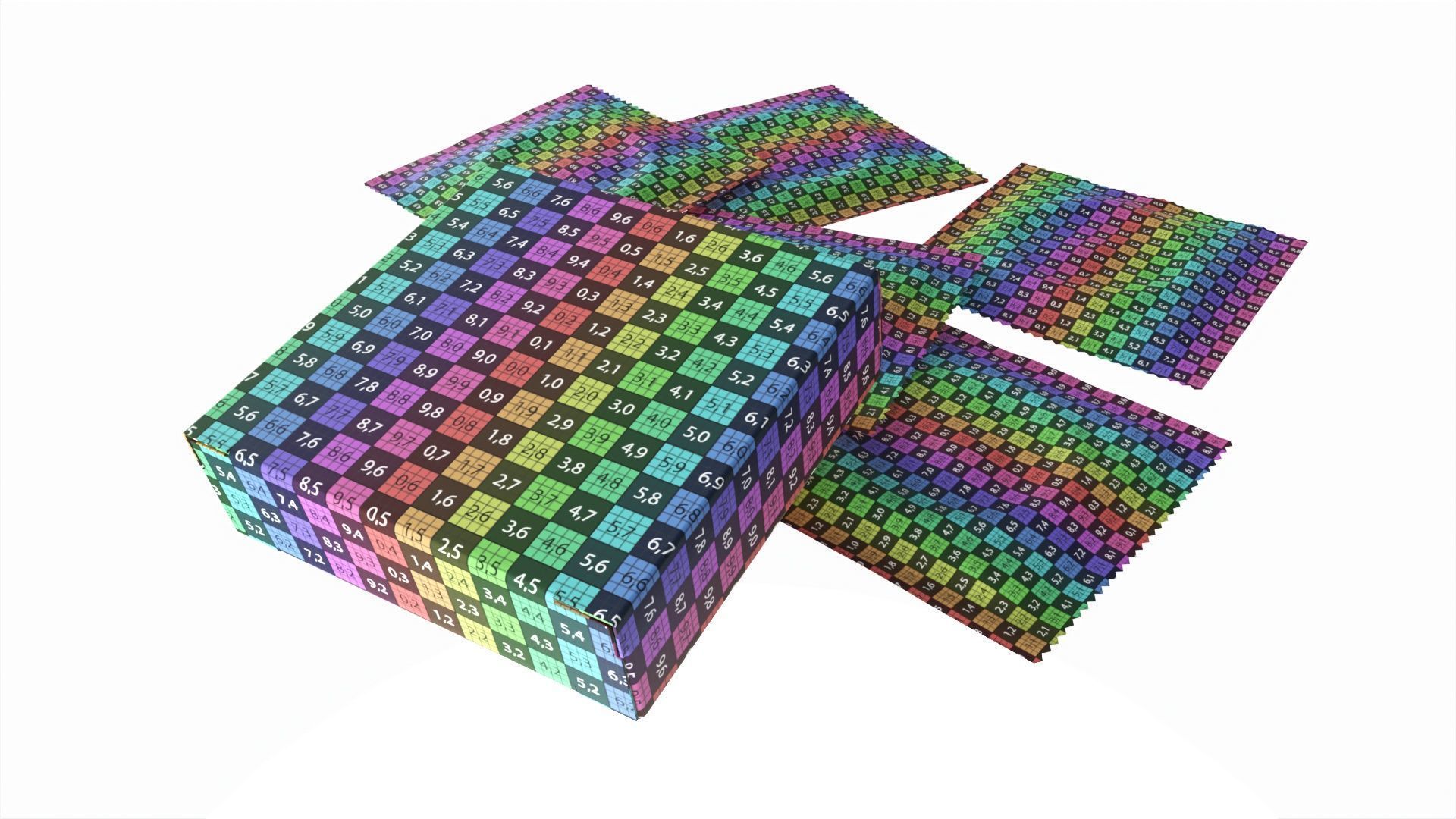 Condom individual packages with box small 3D model_9