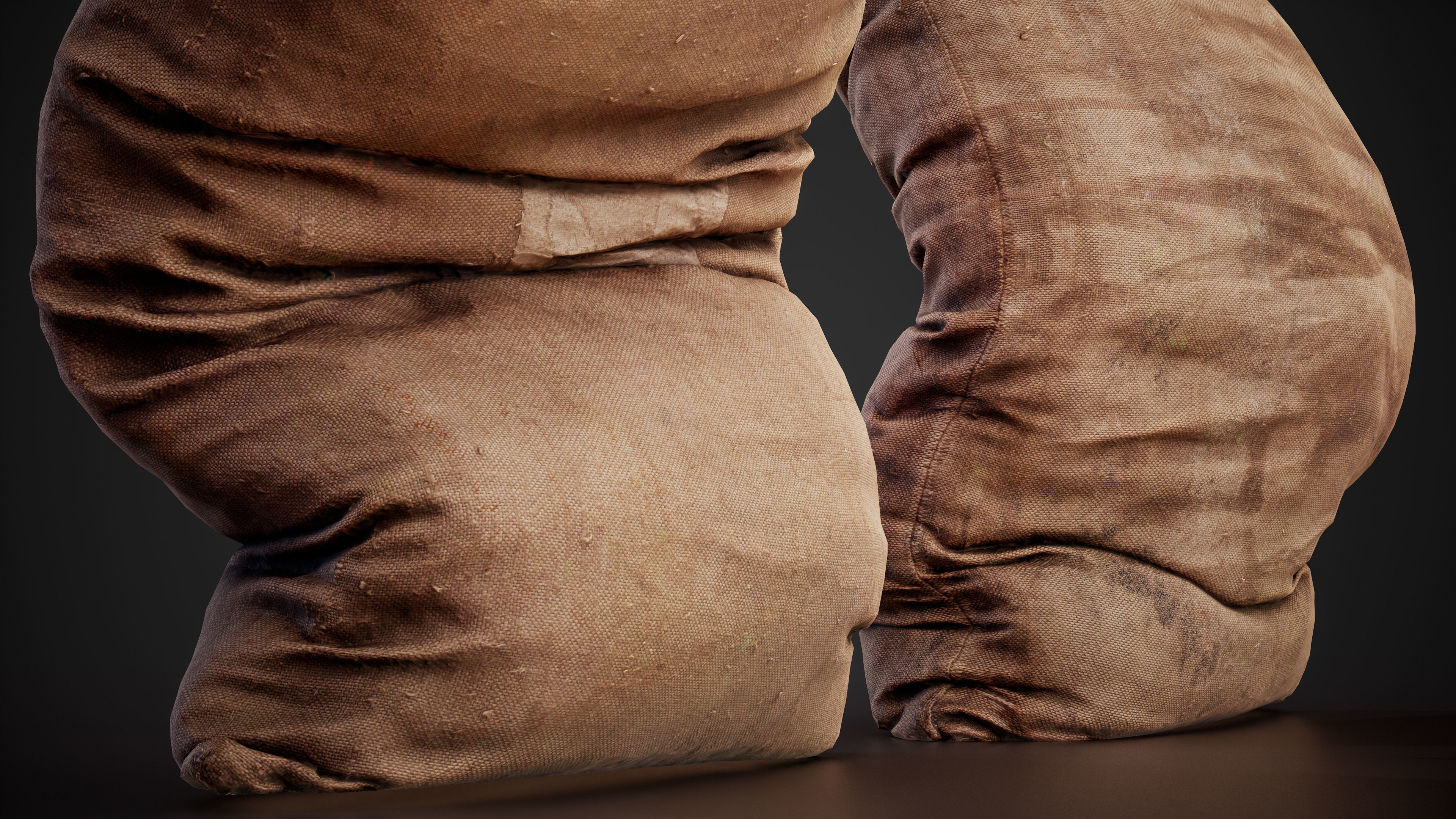 Realistic old burlap bag 05 photo scan Low-poly 3D model_8