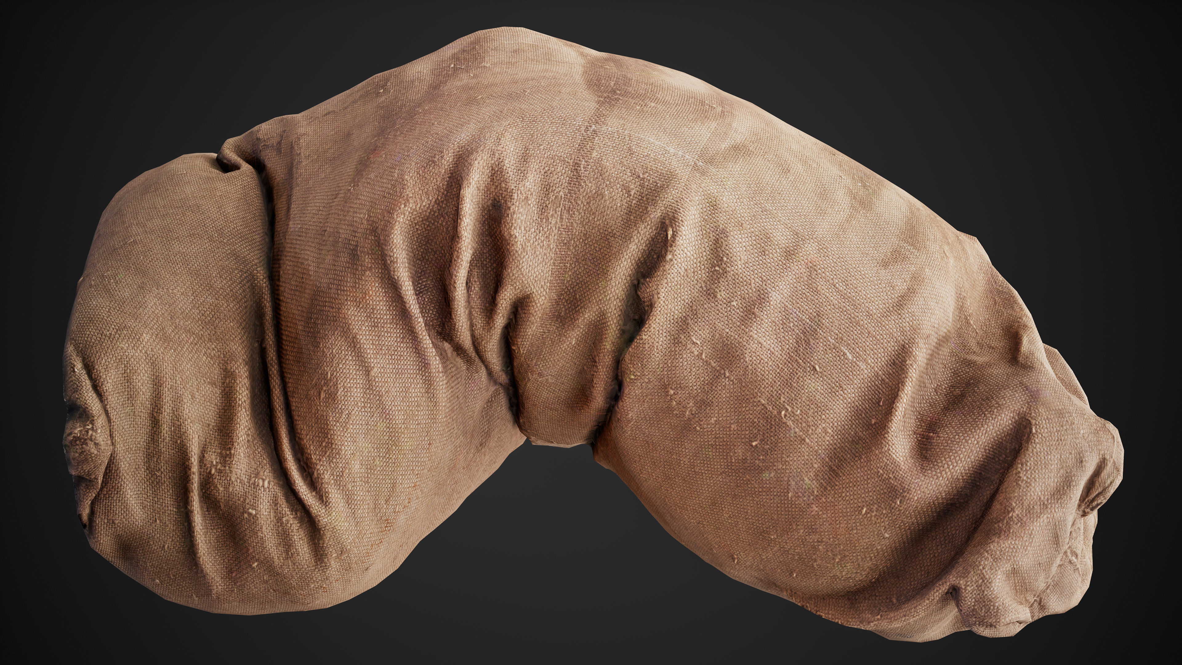 Realistic old burlap bag 05 photo scan Low-poly 3D model_13
