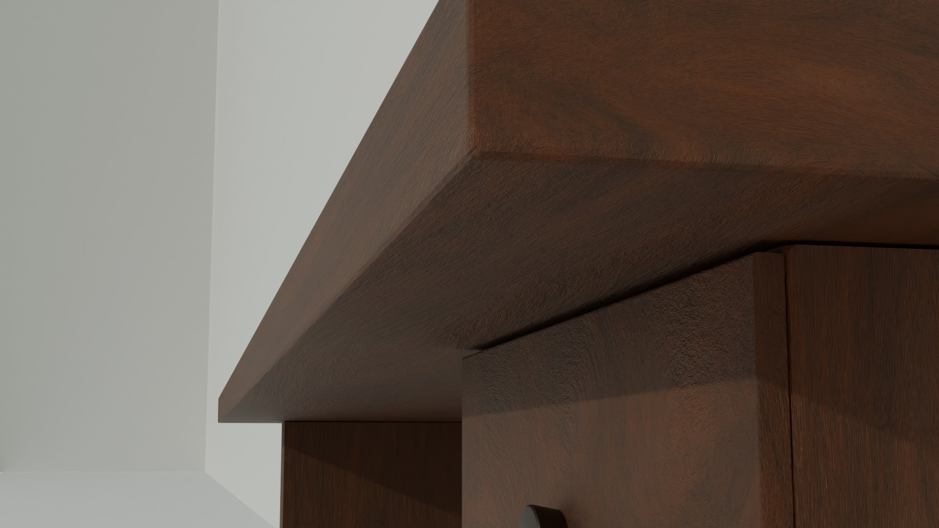 Wooden Desk Low-poly 3D model_4