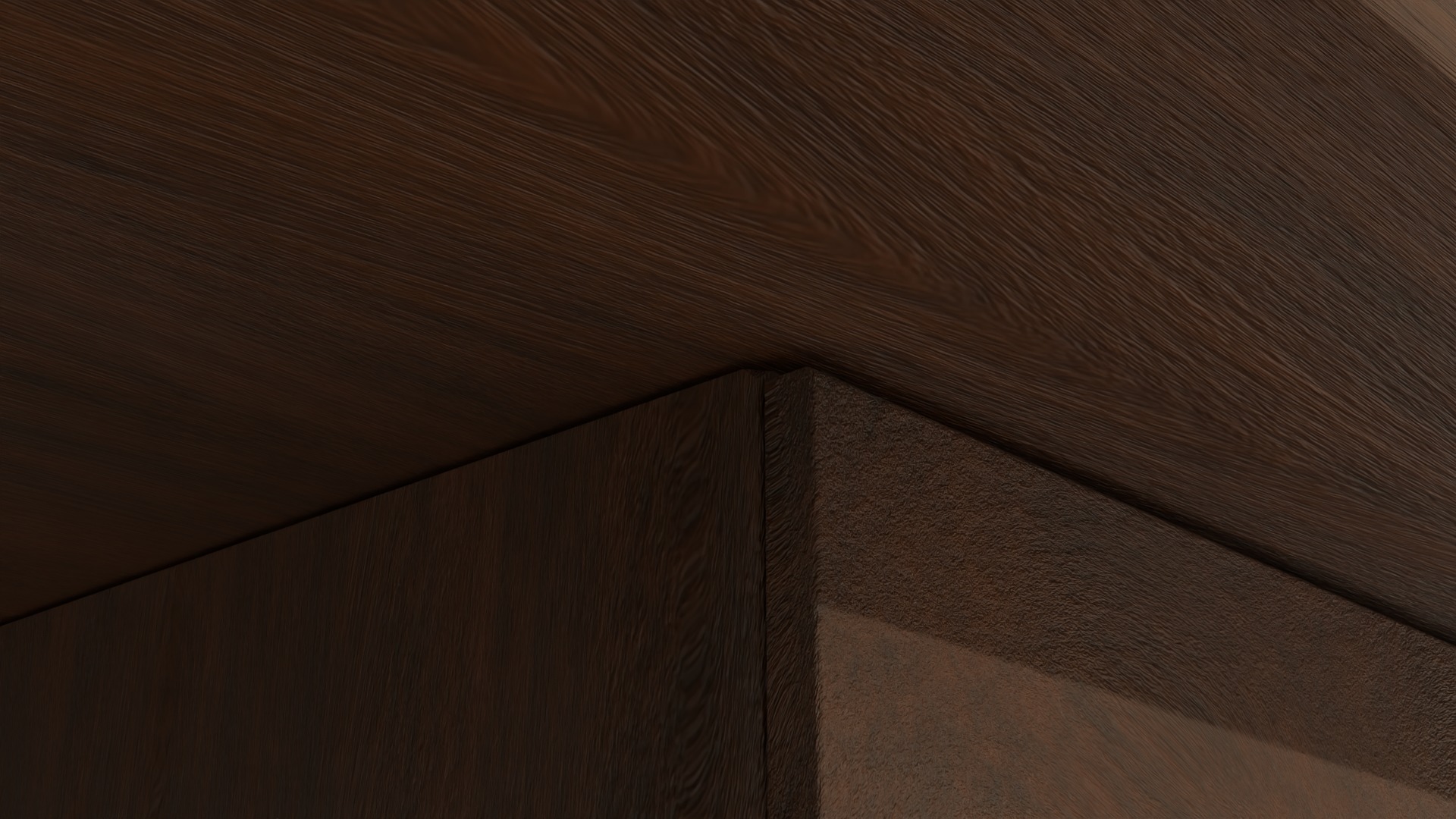 Wooden Desk Low-poly 3D model_2