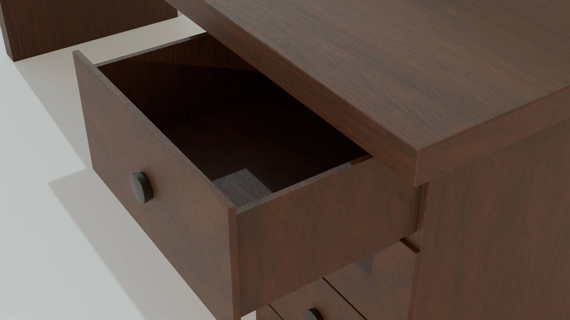 Wooden Desk Low-poly 3D model_3