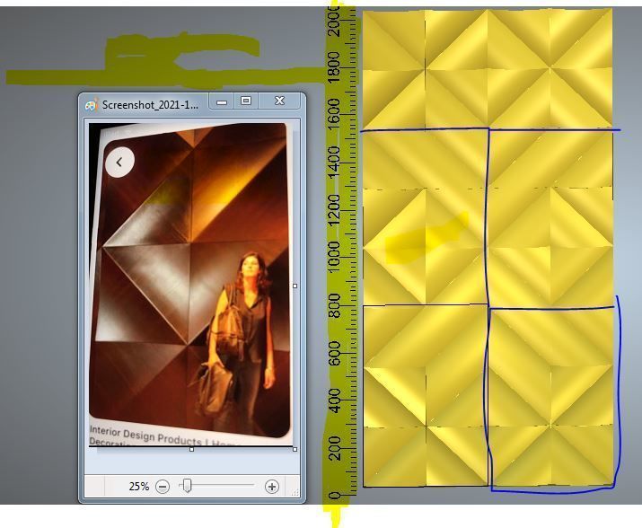 wall pattern geometric relief Low-poly 3D model_1