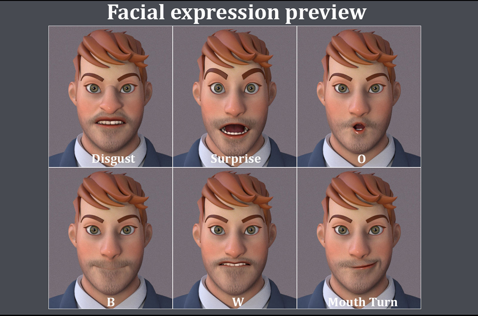 Anna and Andy Cartoon Rig Low-poly 3D model_23