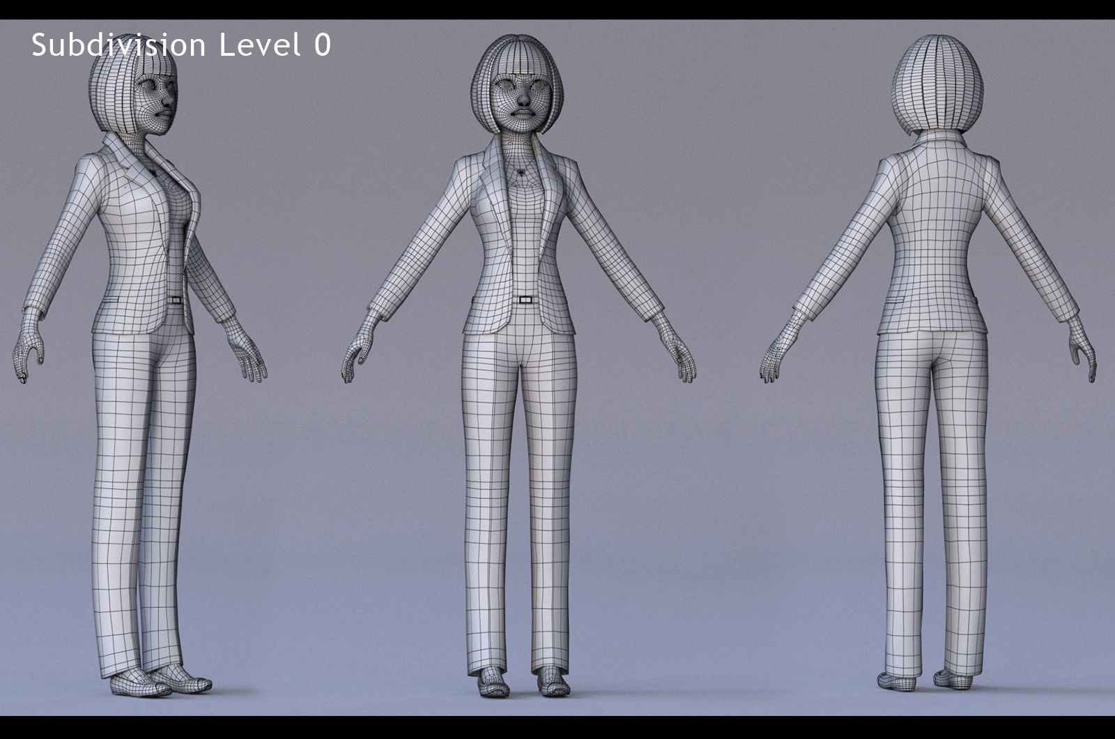 Anna and Andy Cartoon Rig Low-poly 3D model_34