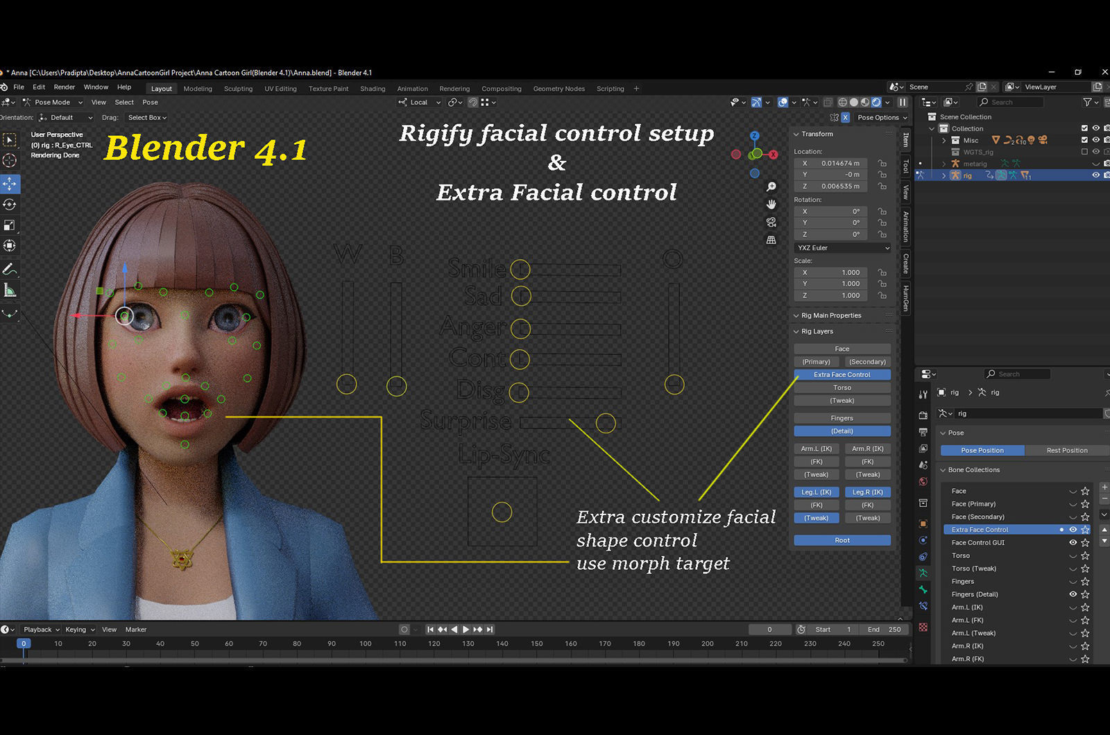 Anna and Andy Cartoon Rig Low-poly 3D model_32