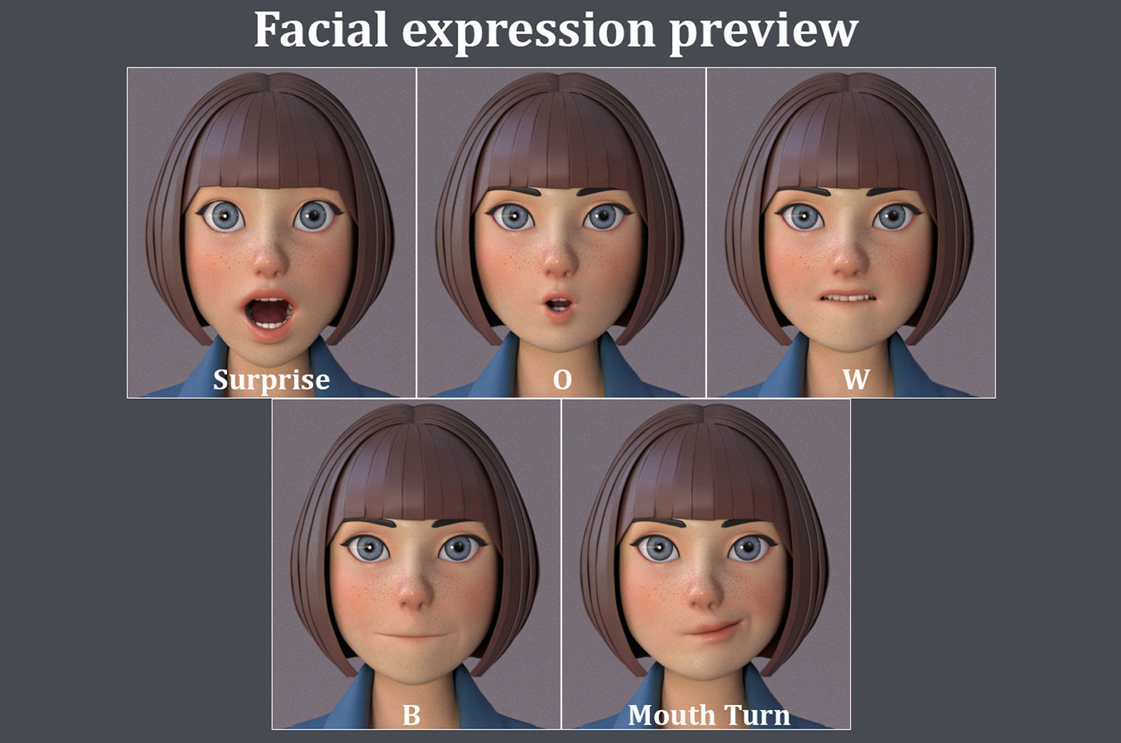 Anna and Andy Cartoon Rig Low-poly 3D model_25