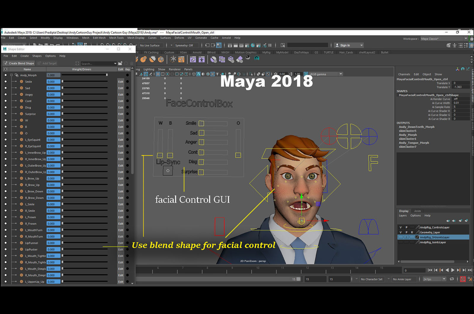 Anna and Andy Cartoon Rig Low-poly 3D model_31