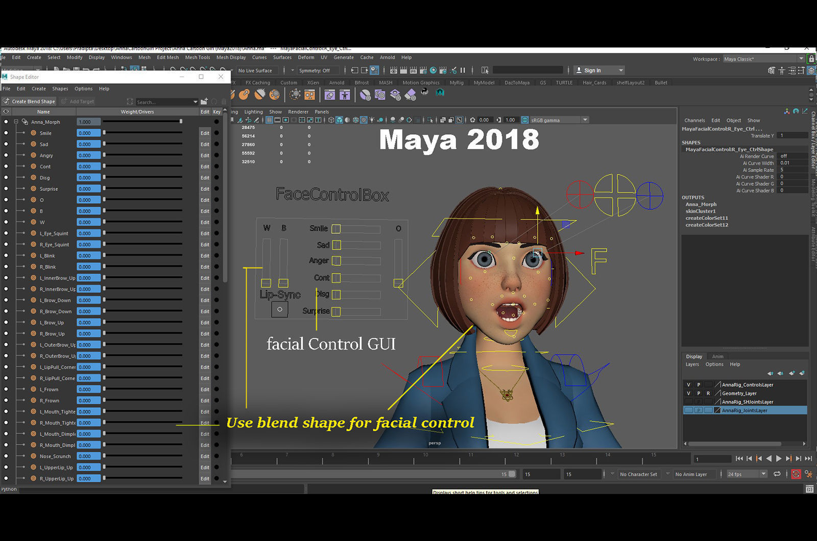 Anna and Andy Cartoon Rig Low-poly 3D model_30