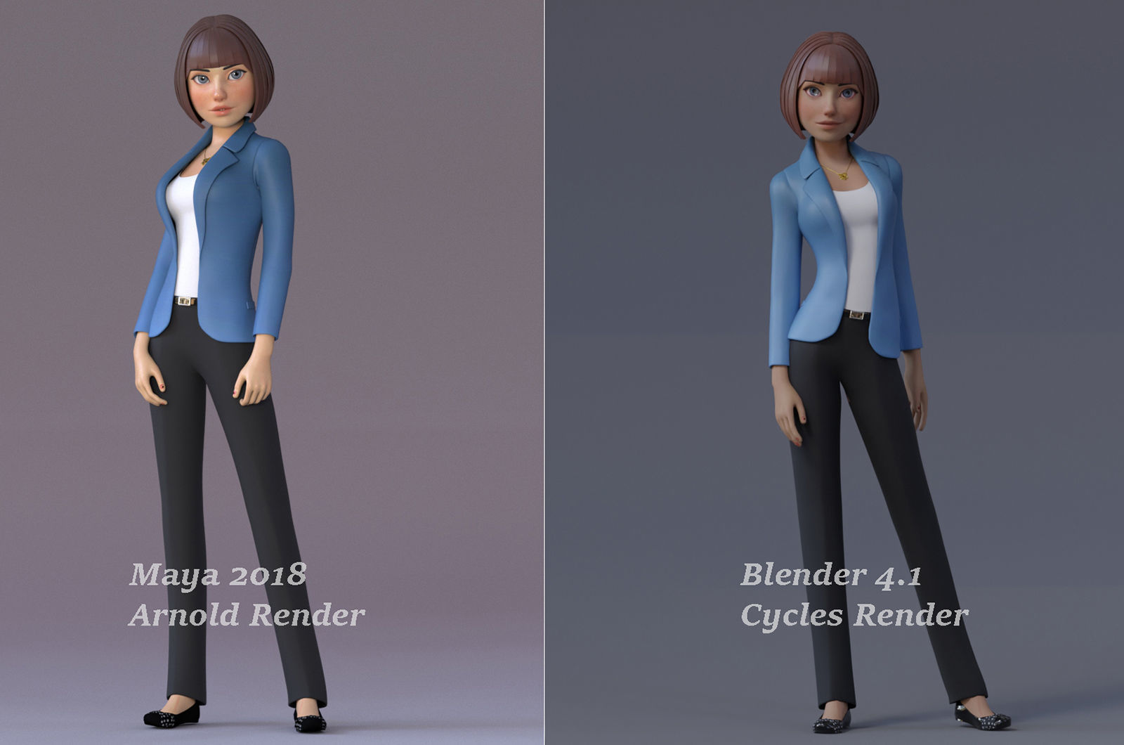 Anna and Andy Cartoon Rig Low-poly 3D model_20
